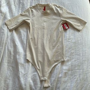 Spanx Suit Yourself Ribbed Crew Neck Short Sleeve Bodysuit